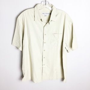 Quicksilver Dead-stock Button Down Shirt Size M Mens Silk Cotton Hawaii Style